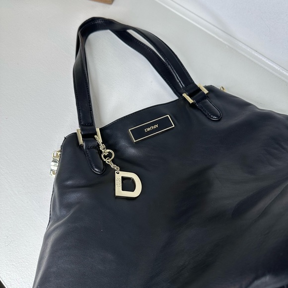 DKNY Black Saffiano Leather Double Zip Tote - Picture 3 of 11